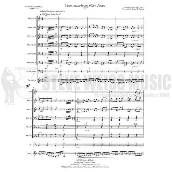 Kodaly-Intermezzo from Hary Janos arr. Peters (SP)- Cimbalom/X/5M/CB