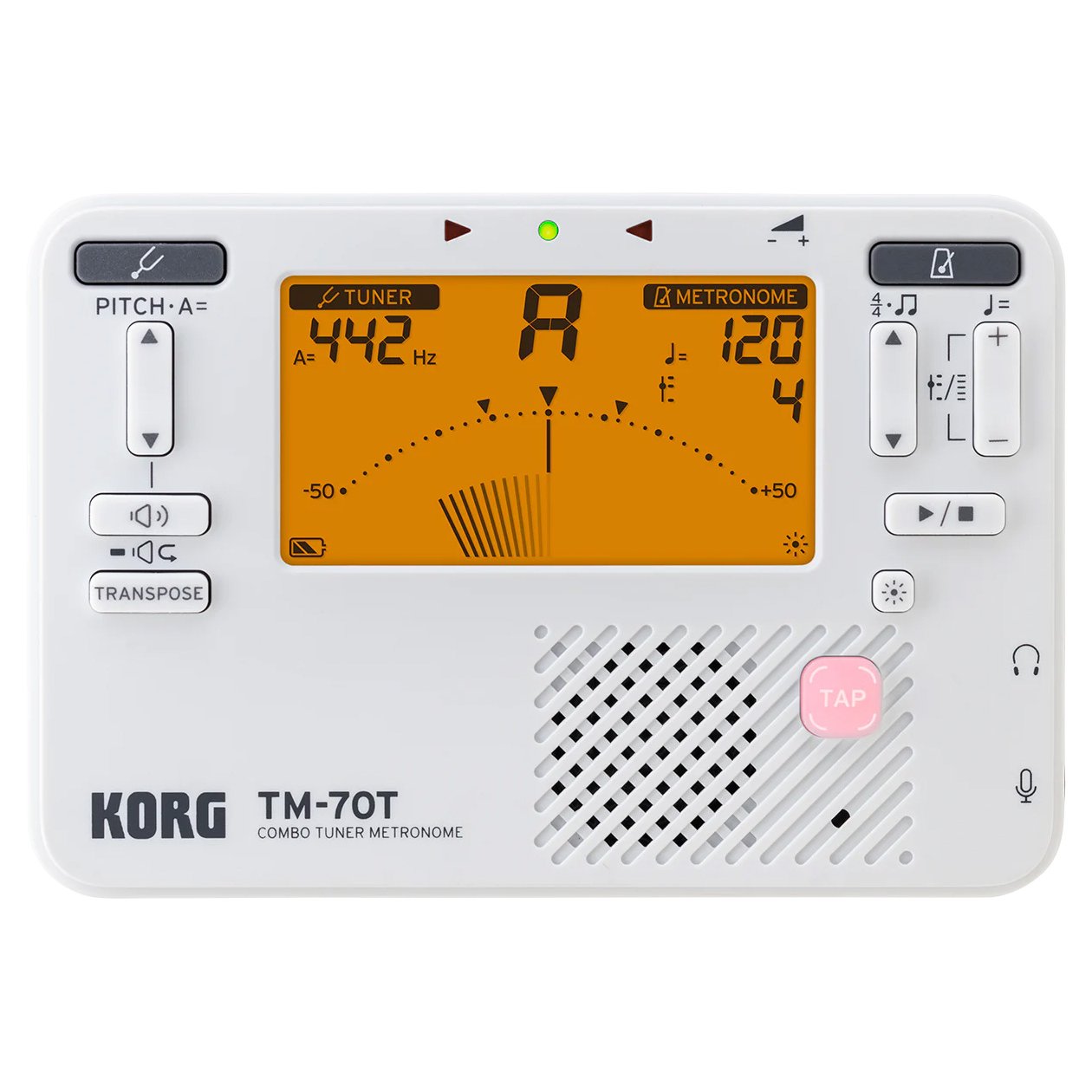 Korg TM-70 Tuner Metronome - White TM70TWH
