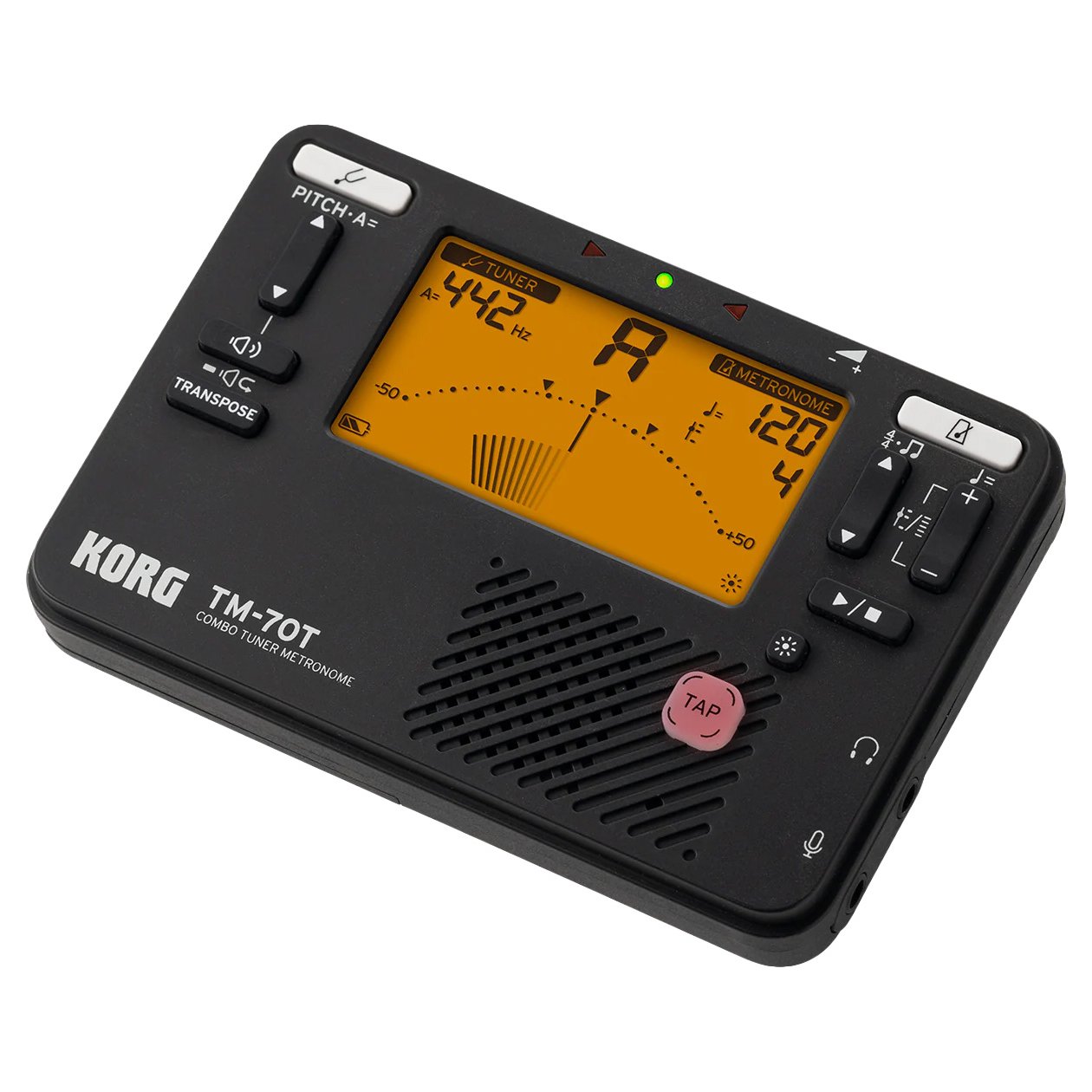 Korg TM-70T Black Tuner Metronome Slanted