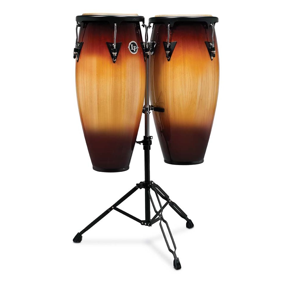 LP Aspire Wood Conga Set with Stand - 10" & 11" - Vintage Sunburst - Image 1