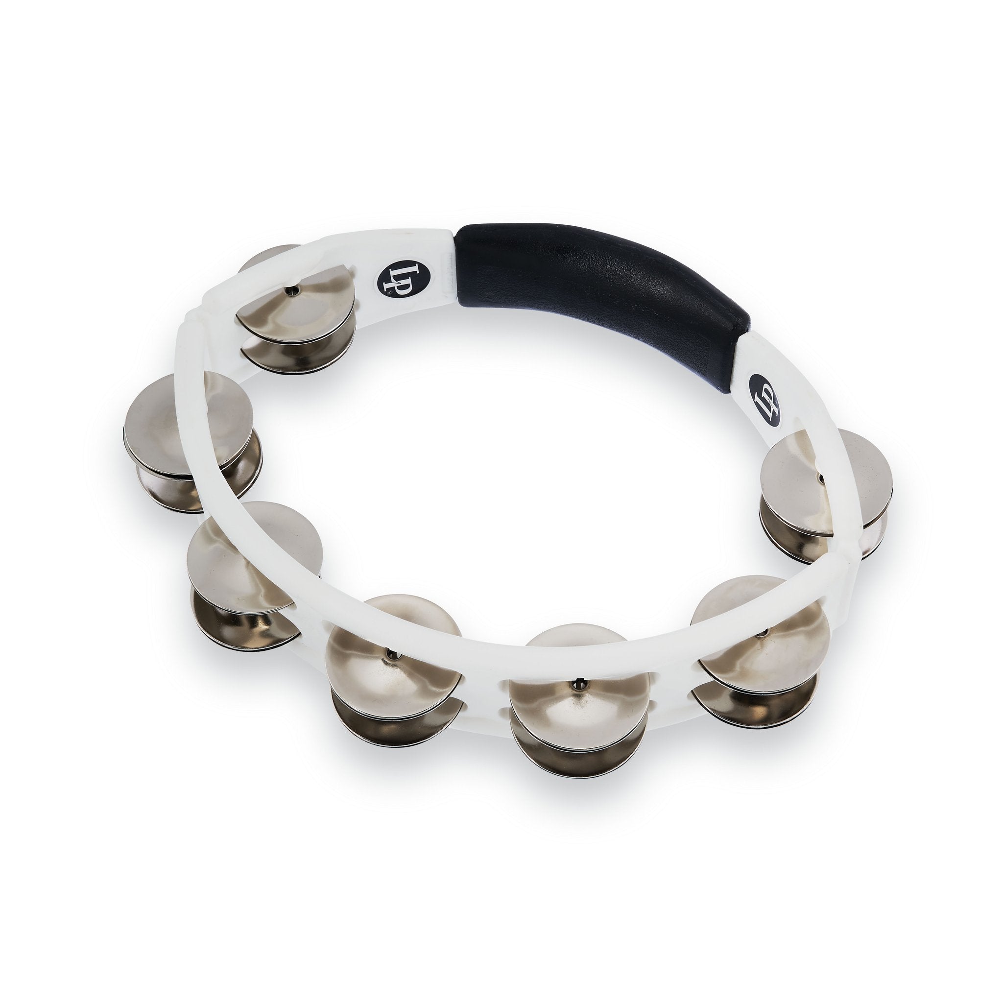 LP Cyclops Tambourine - White With Steel Jingles (LP152) - Image 1