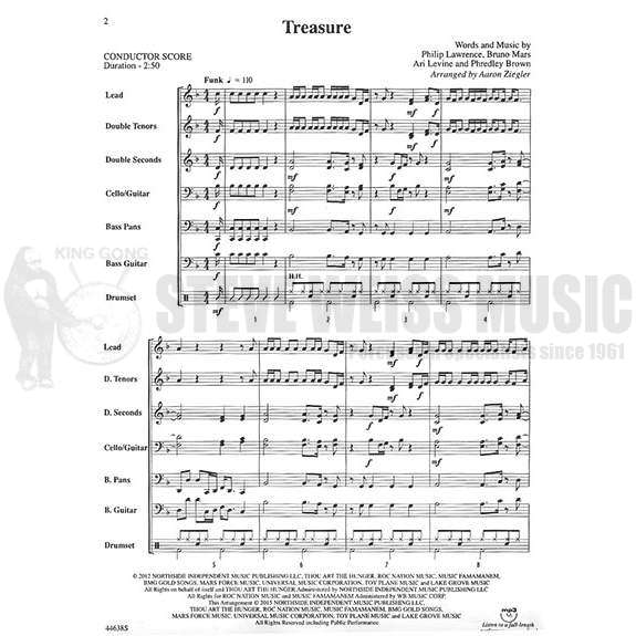 Lawrence/Mars/Levine/Brown-Treasure arr. Ziegler (SP)- Steel drs./DS/Opt. BG