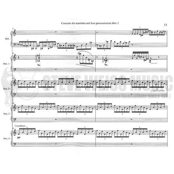 Lee-Concerto for Marimba and Four Percussionists (SP)-M/V /C/Cro./P