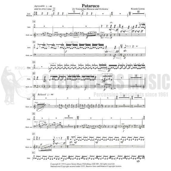 Lorenz-Pataruco (Solo part ONLY)-Solo maracas/Orch.