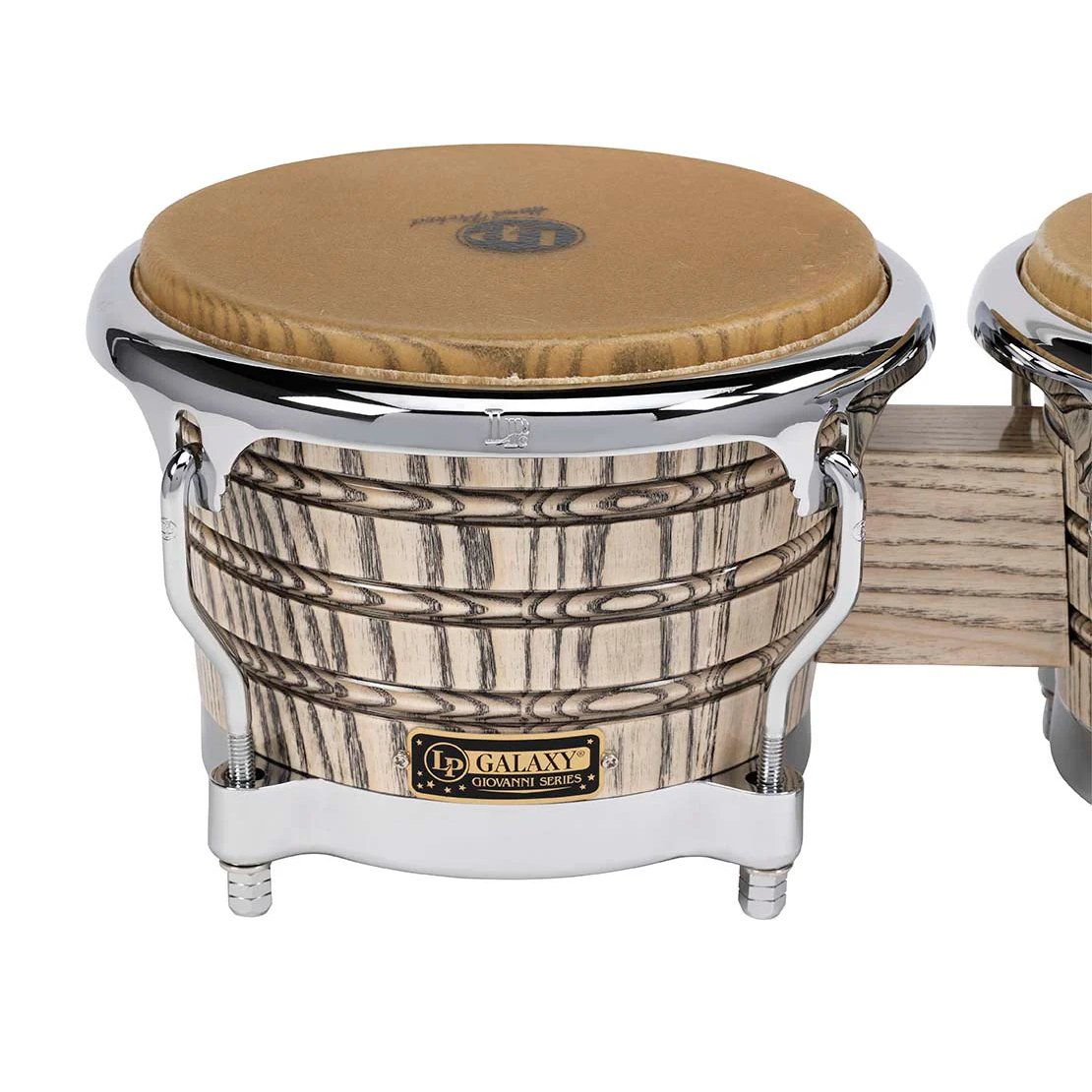 LP Galaxy Giovanni Bongos Chrome Logo Close-Up