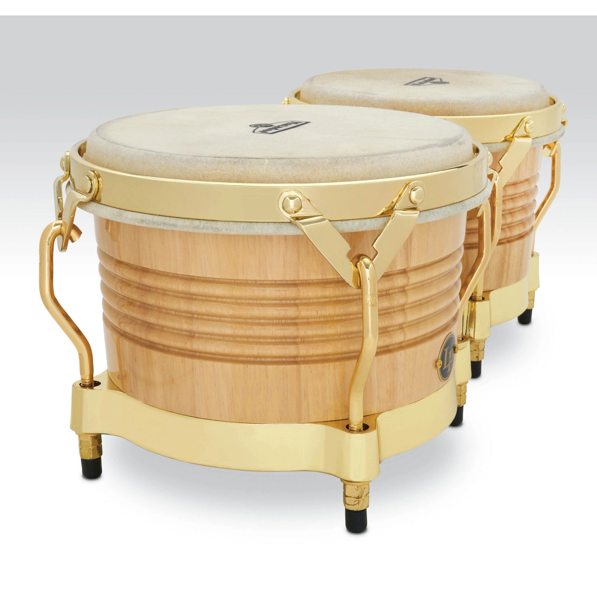 LP Matador Bongos Natural with Gold Hardware Side Angle