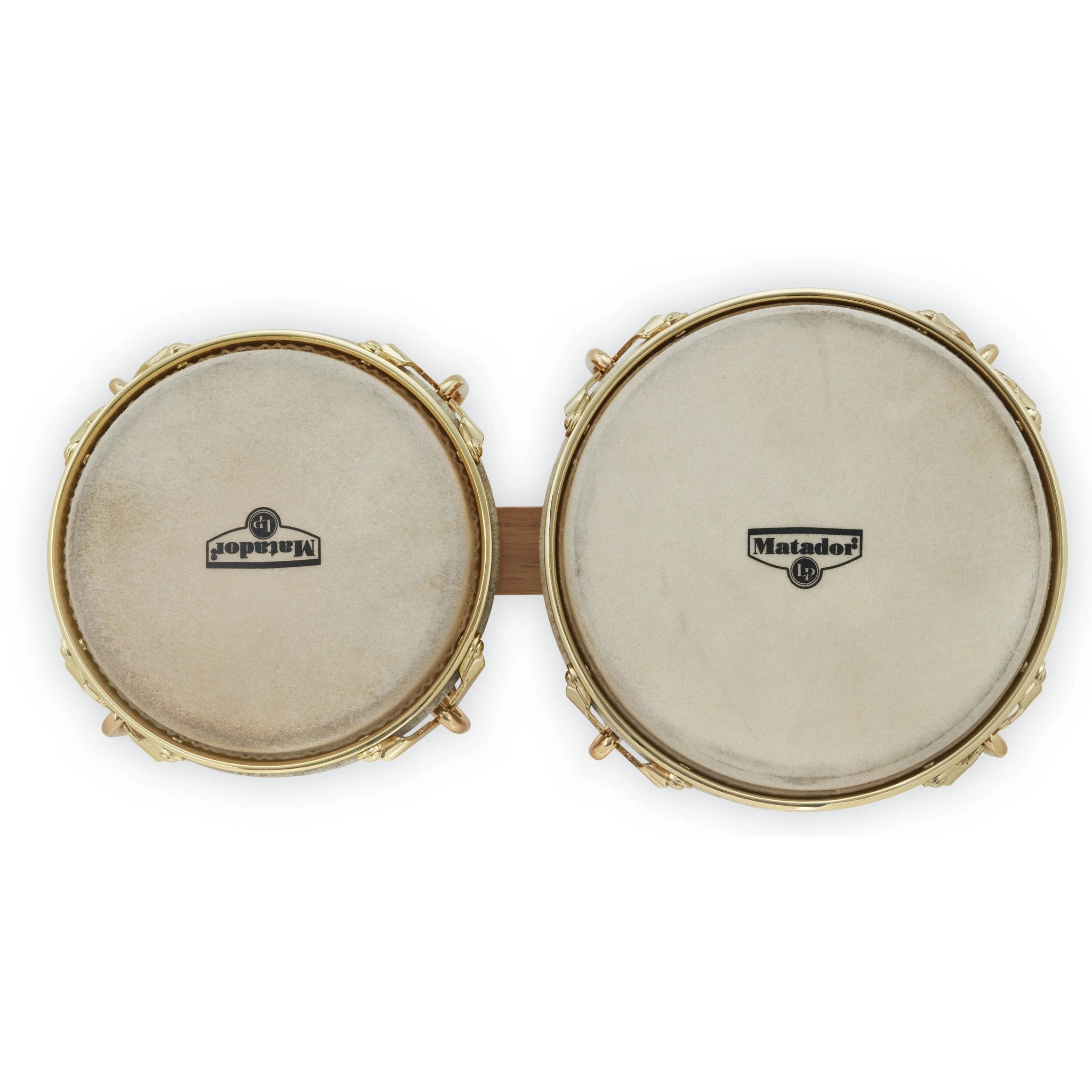 LP Matador Bongos Natural with Gold Hardware Top Angle