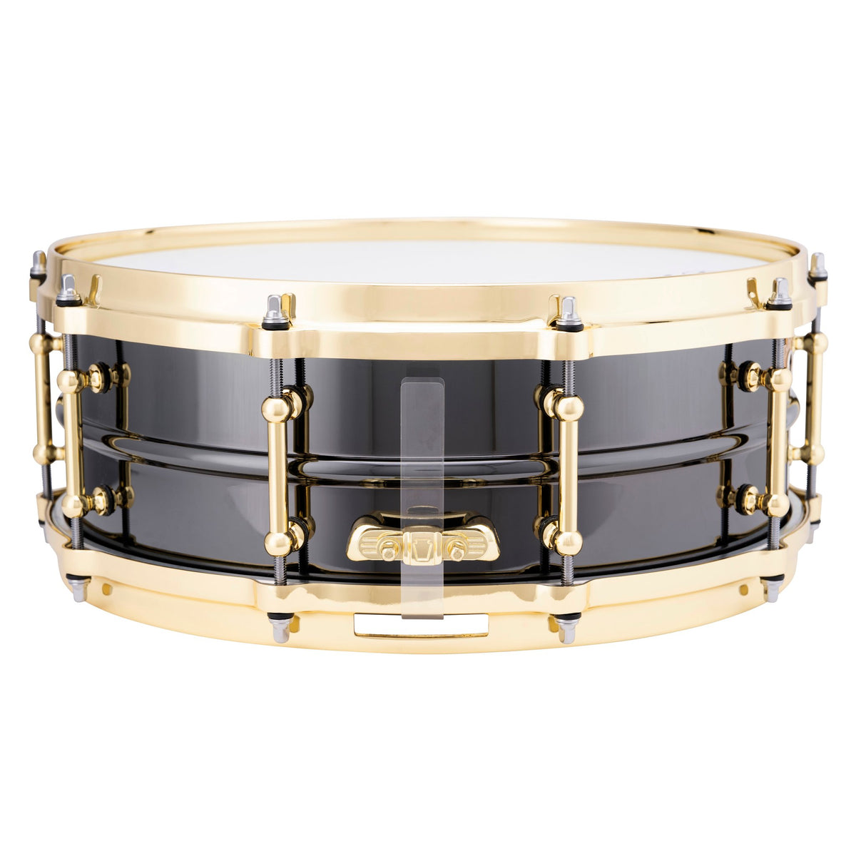 Ludwig Black Beauty Brass Snare Drum with Tube Lugs - 14x5 LB416BT Butt Plate