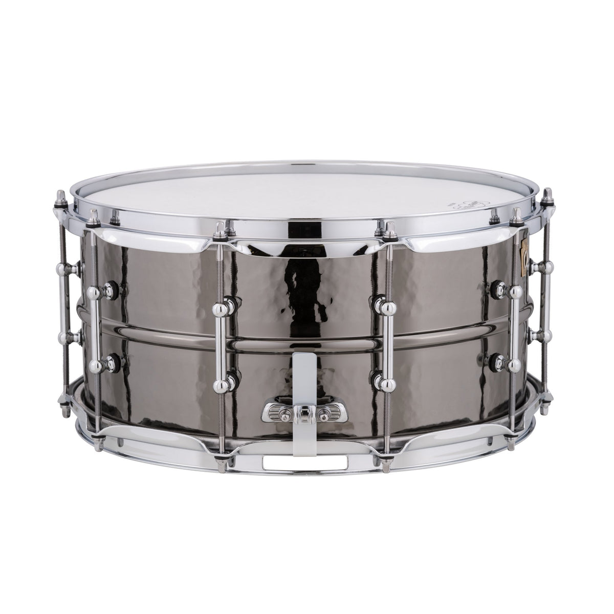 Ludwig Black Beauty Hammered Snare Drum with Tube Lugs - 14x6.5 Butt Plate