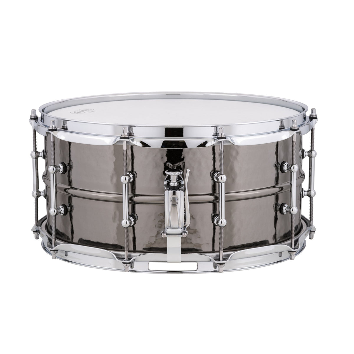 Ludwig Black Beauty Hammered Snare Drum with Tube Lugs - 14x6.5 Throw Off