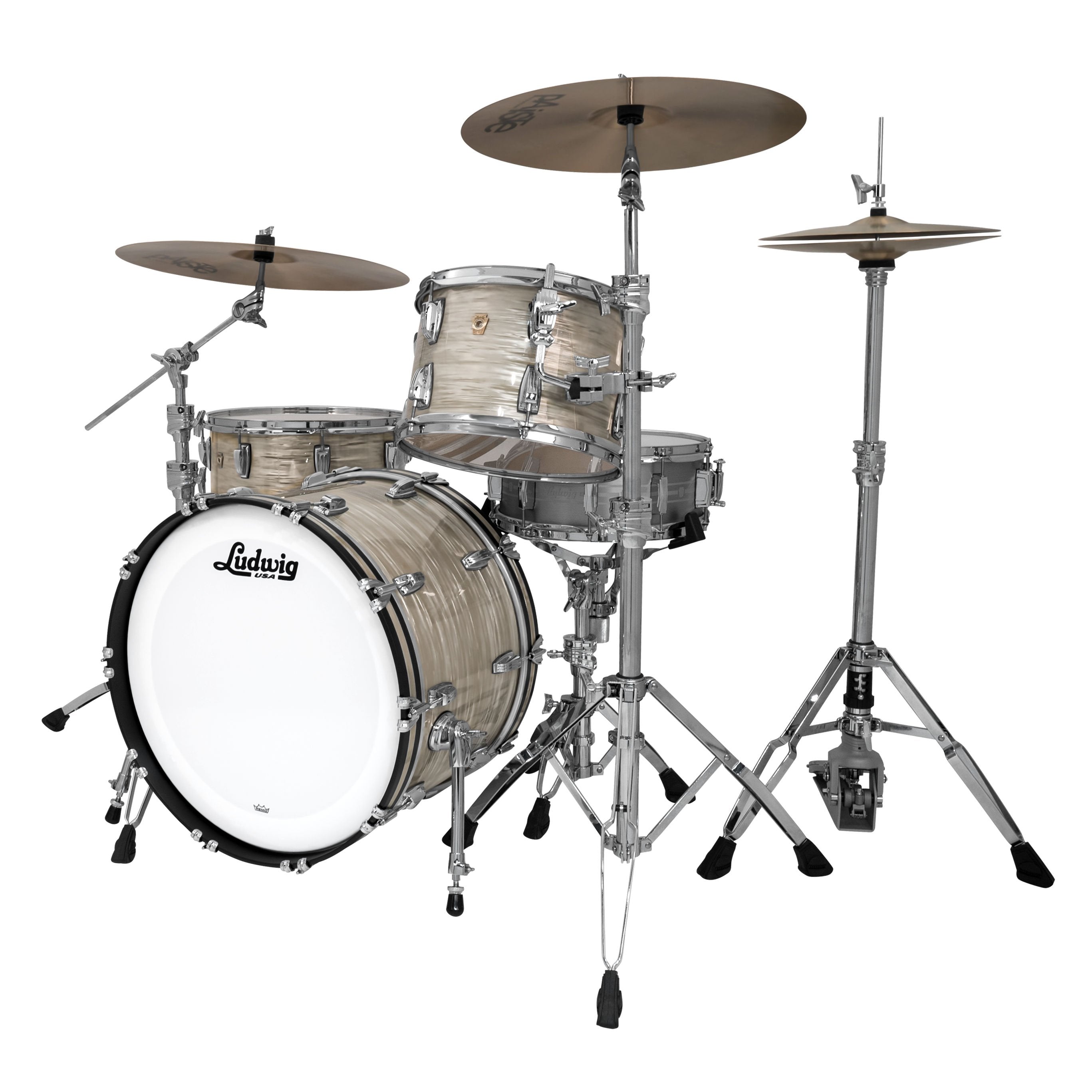 Ludwig Classic Maple Fab 3-Piece Shell Pack Drum Set - 22" Bass Drum - Olive Oyster - Image 1