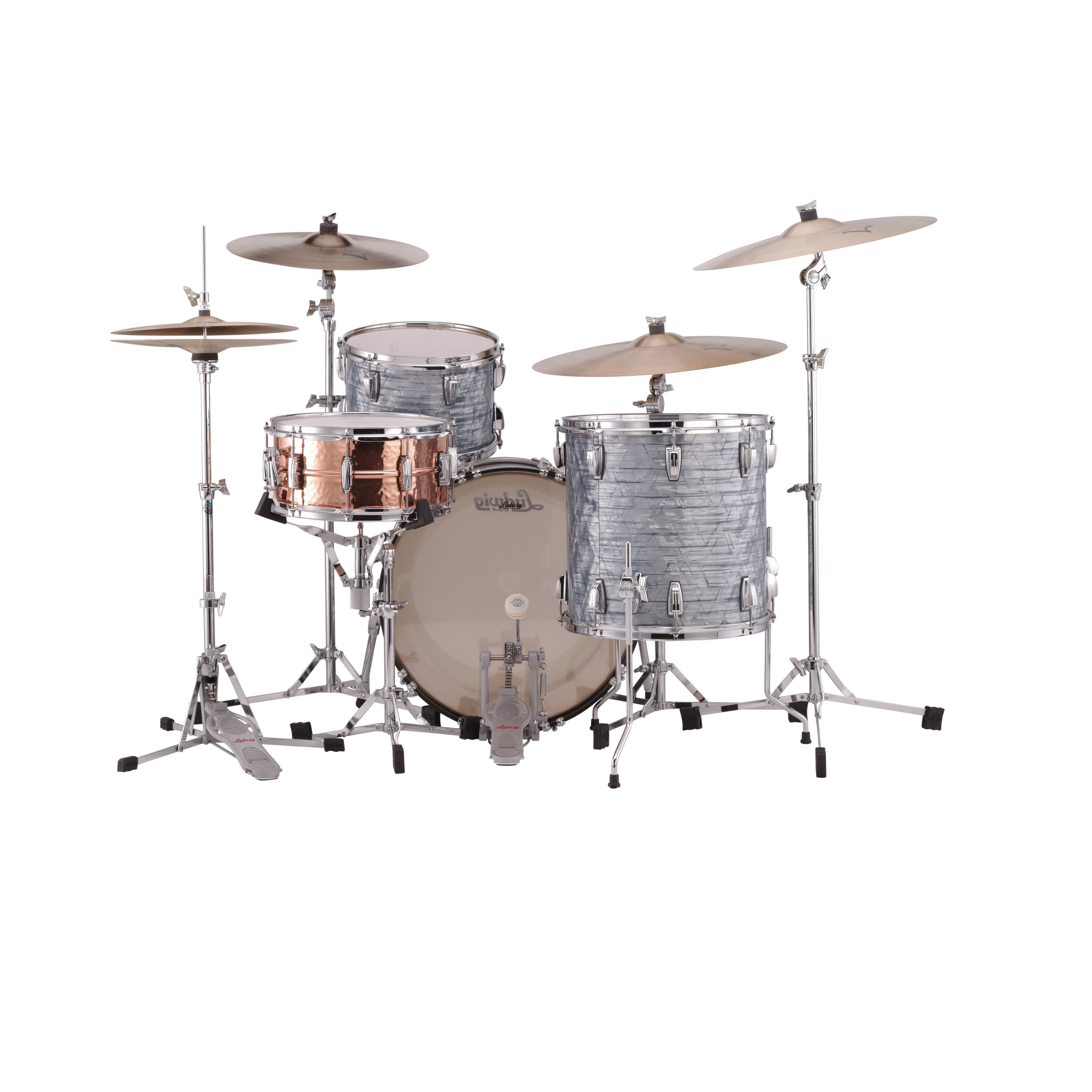 Ludwig Classic Maple Fab 3-Piece Shell Pack Drum Set - 22" Bass Drum - Sky Blue Pearl - Image 3