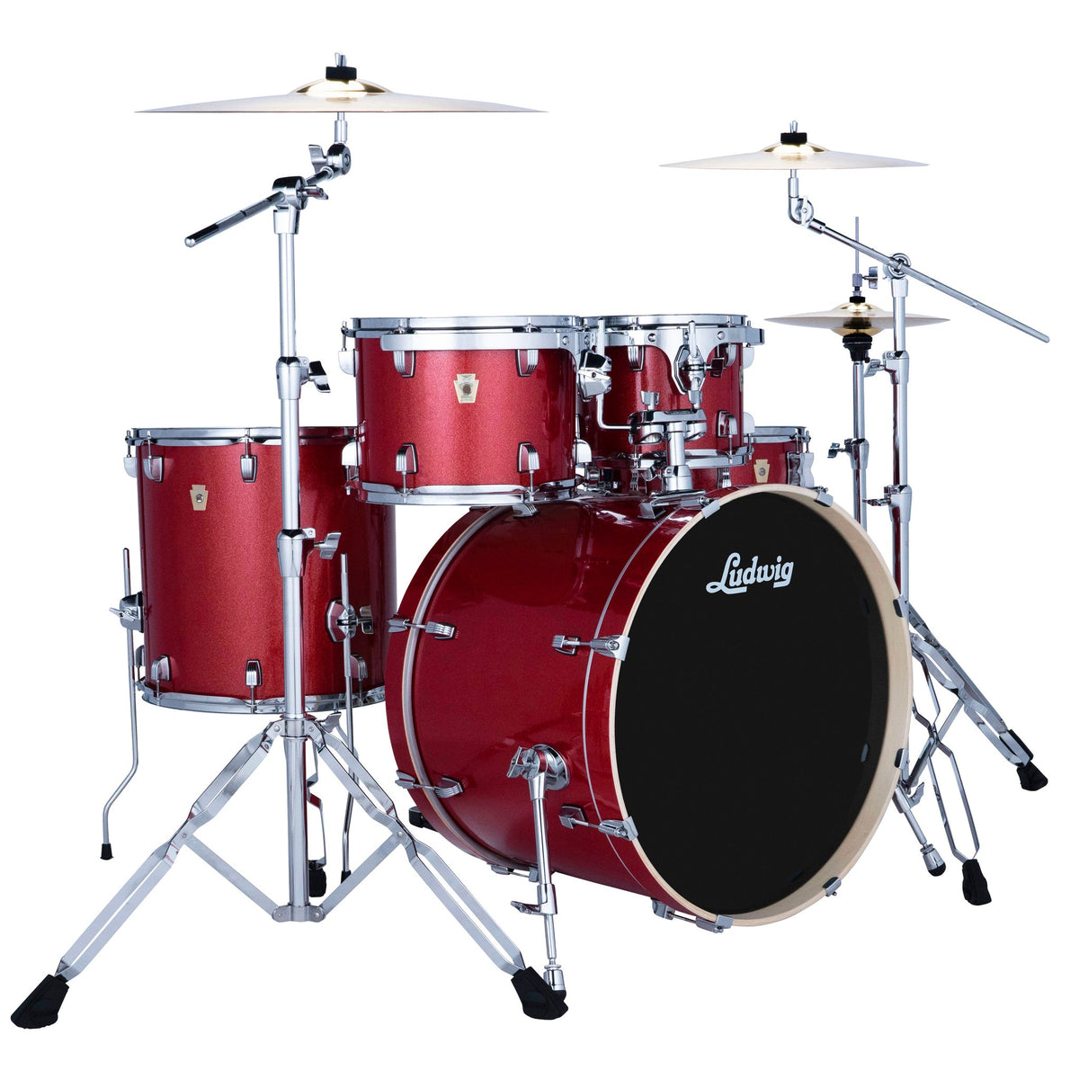 Ludwig le5220c2p101-evolution-crimson-sparkle-w-cymbals