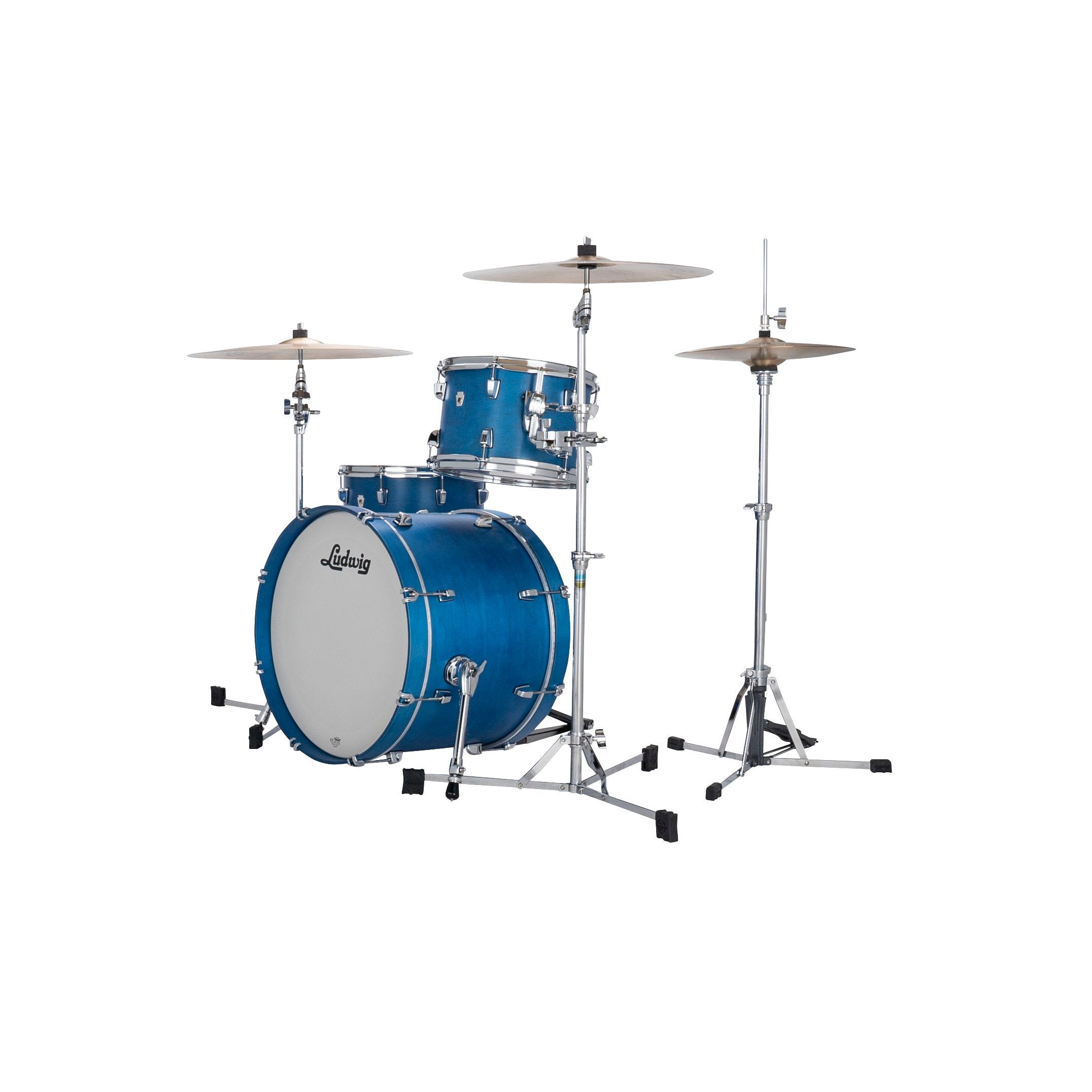 Ludwig NeuSonic Downbeat 3-piece Drum Set Shell Pack - Satin Royal Blue - Image 2