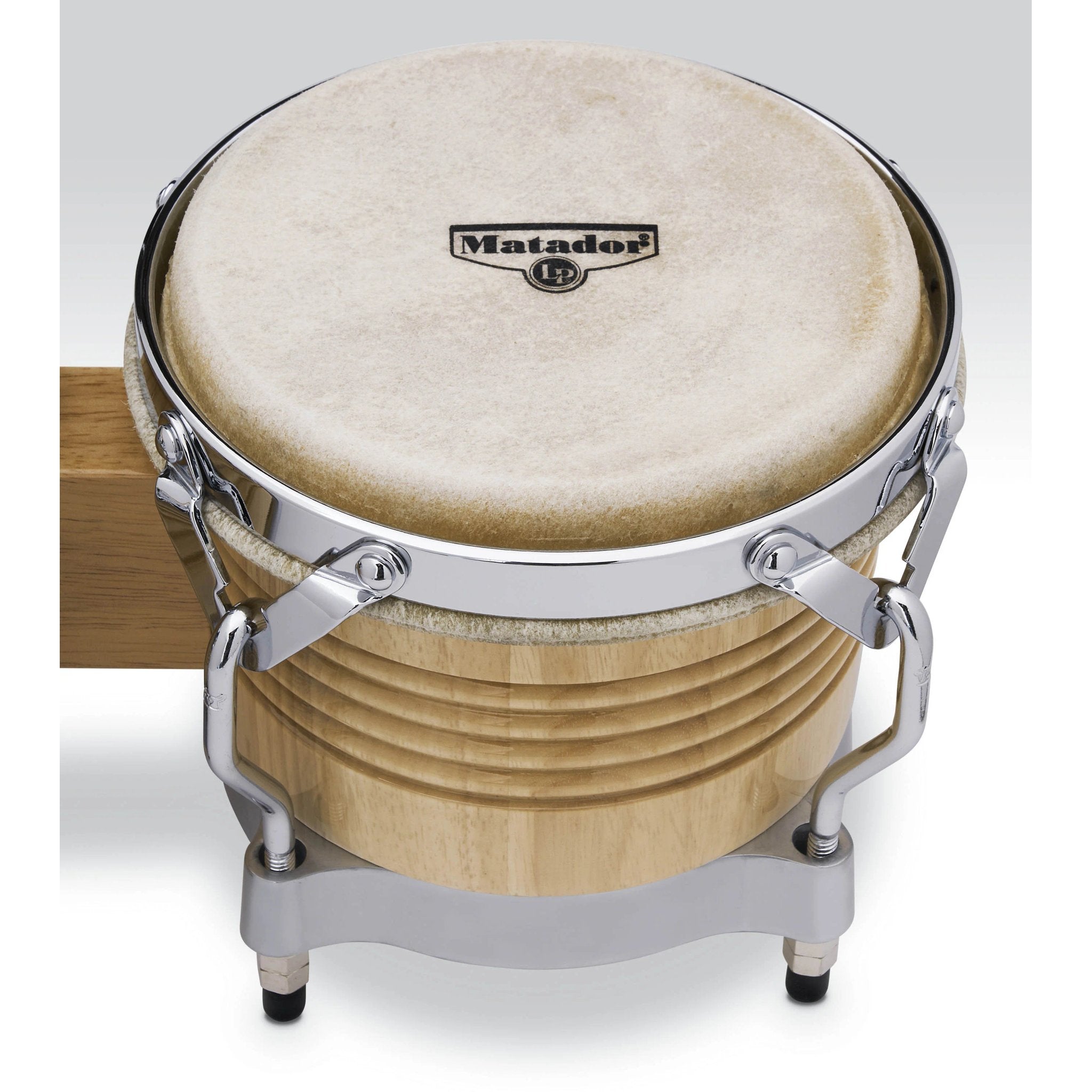 LP Matador Bongos Natural with Chrome Hardware Head Close-Up