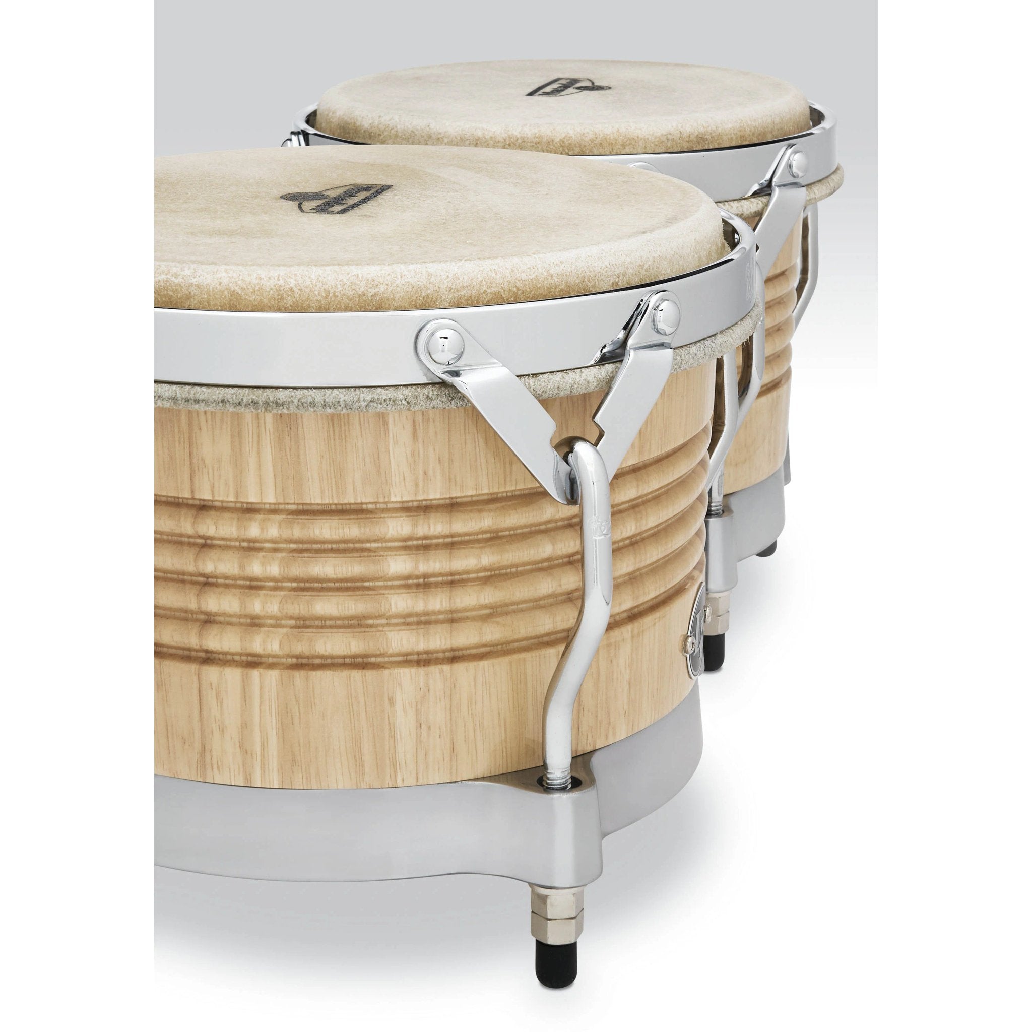 LP Matador Bongos Natural with Chrome Hardware Side Angle