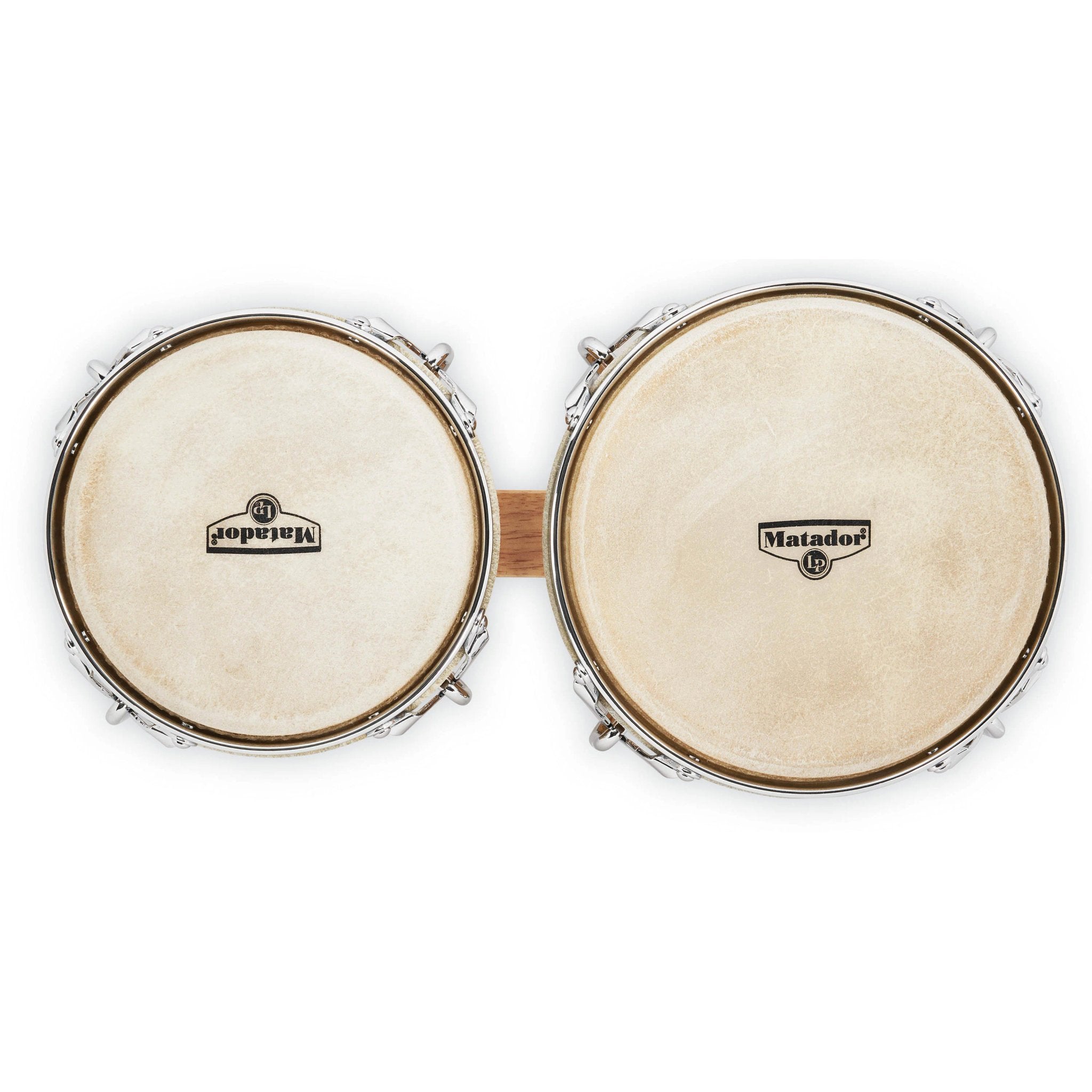 LP Matador Bongos Natural with Chrome Hardware Top Angle