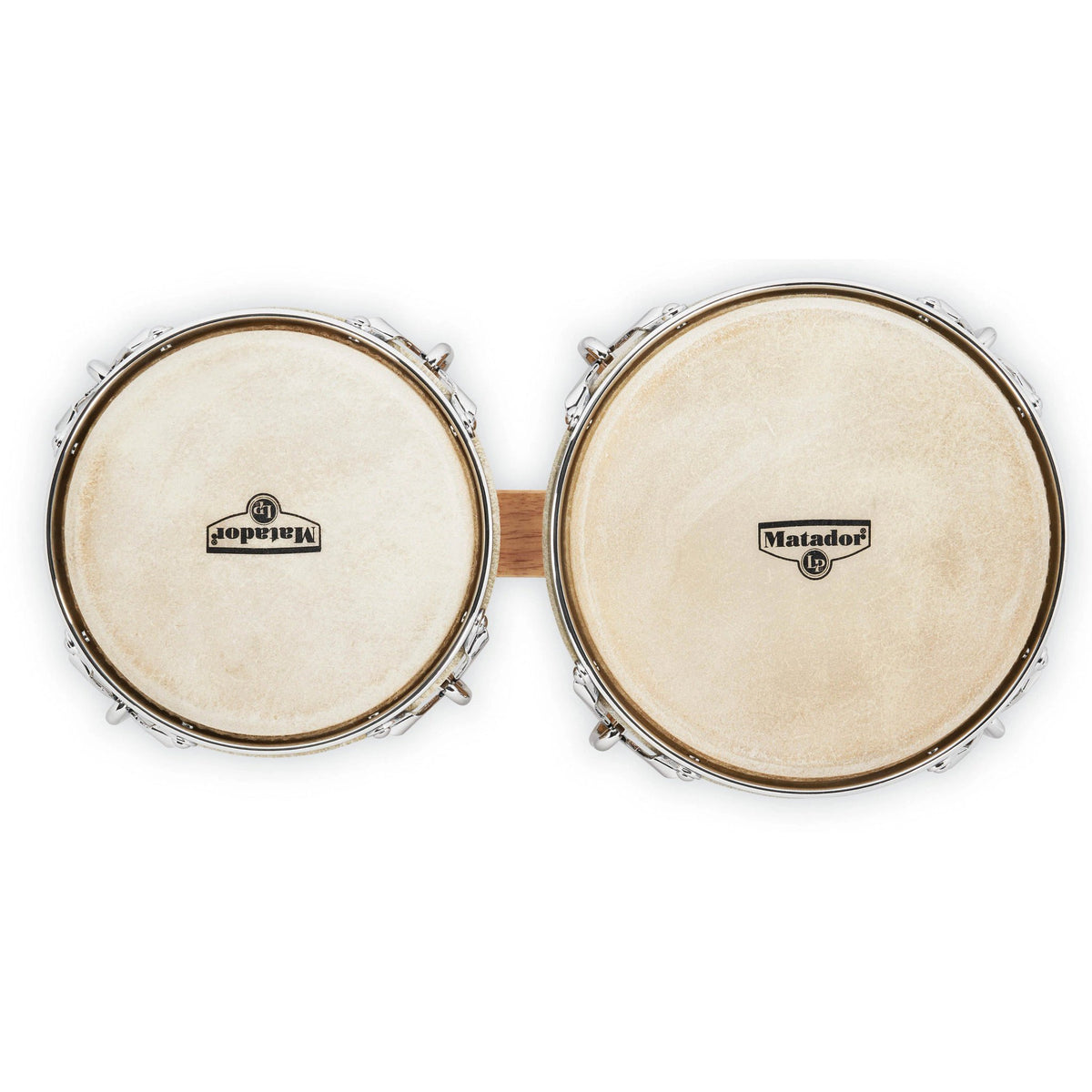 LP Matador Bongos Natural with Chrome Hardware Top Angle