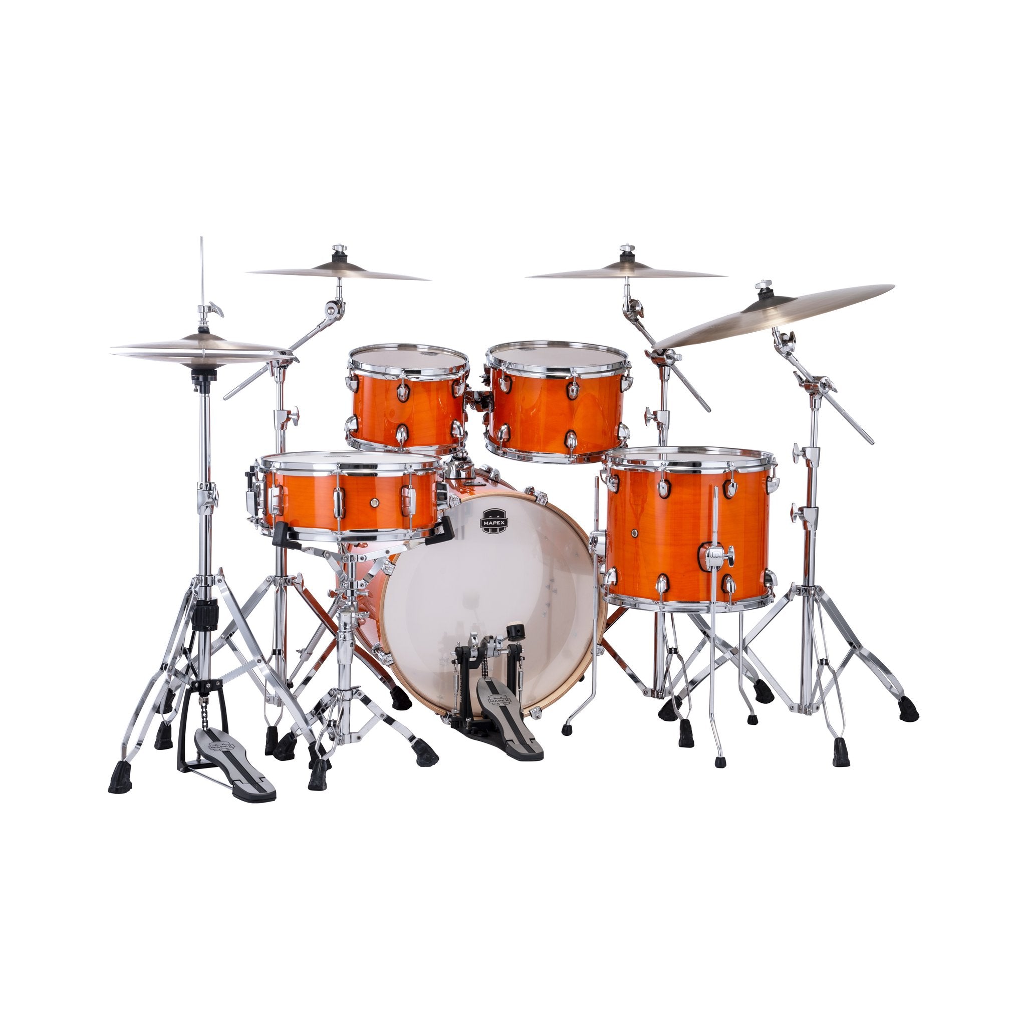 Mapex Mars 5-piece Maple Fusion Drum Set Shell Pack - Glossy Amber - Image 3