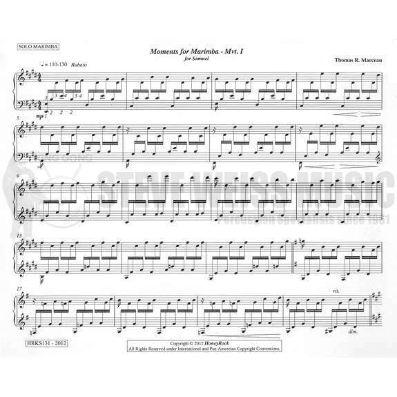 Marceau-Moments for Marimba-M