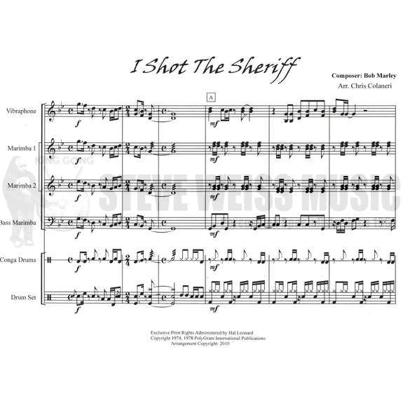 Marley-I Shot the Sheriff arr. Colaneri (SP)-V/2M/BM/P
