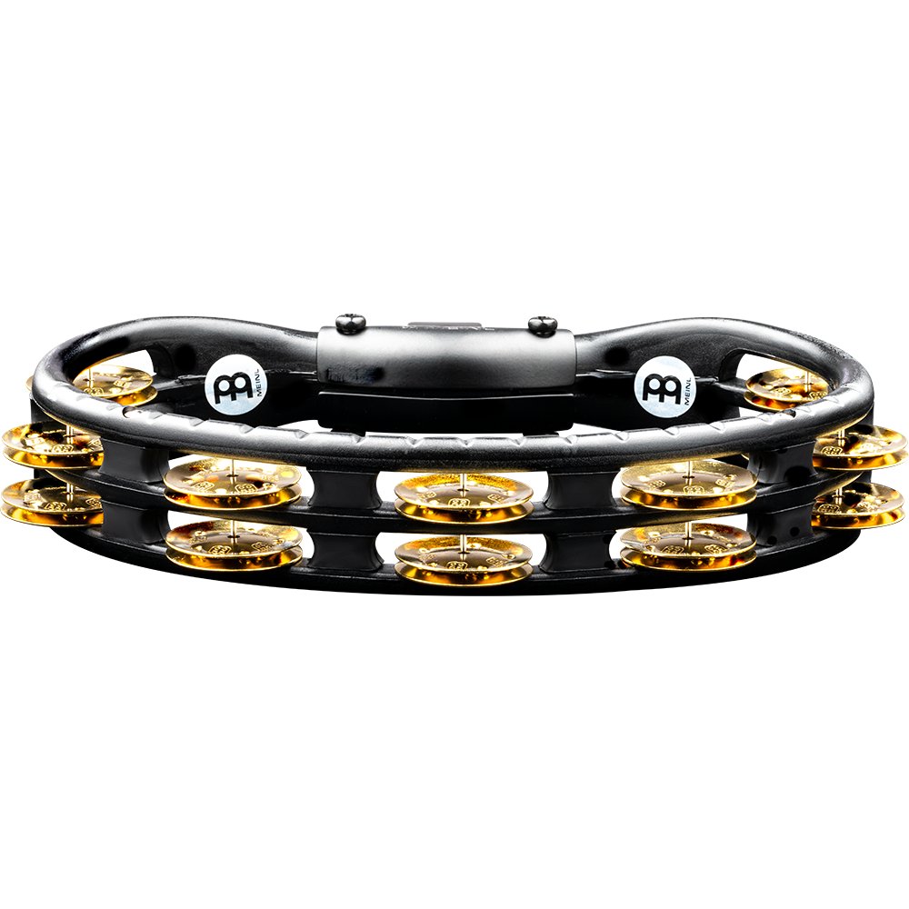 Meinl ABS Double Row Black Tambourine with Mount-Brass Jingles - Image 3