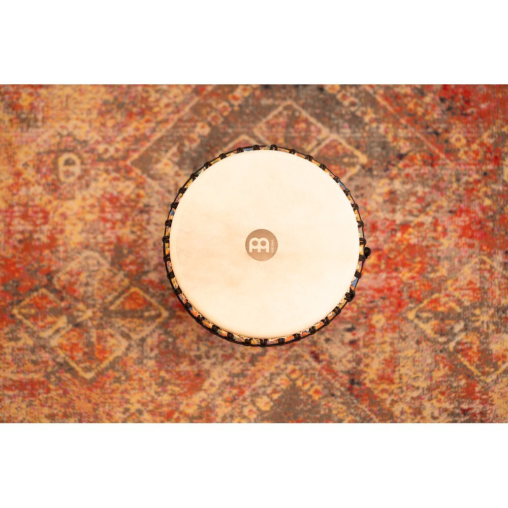 Meinl Rope-tuned Travel Djembe with Synthetic Head - 14" - Kenyan Quilt - Image 7