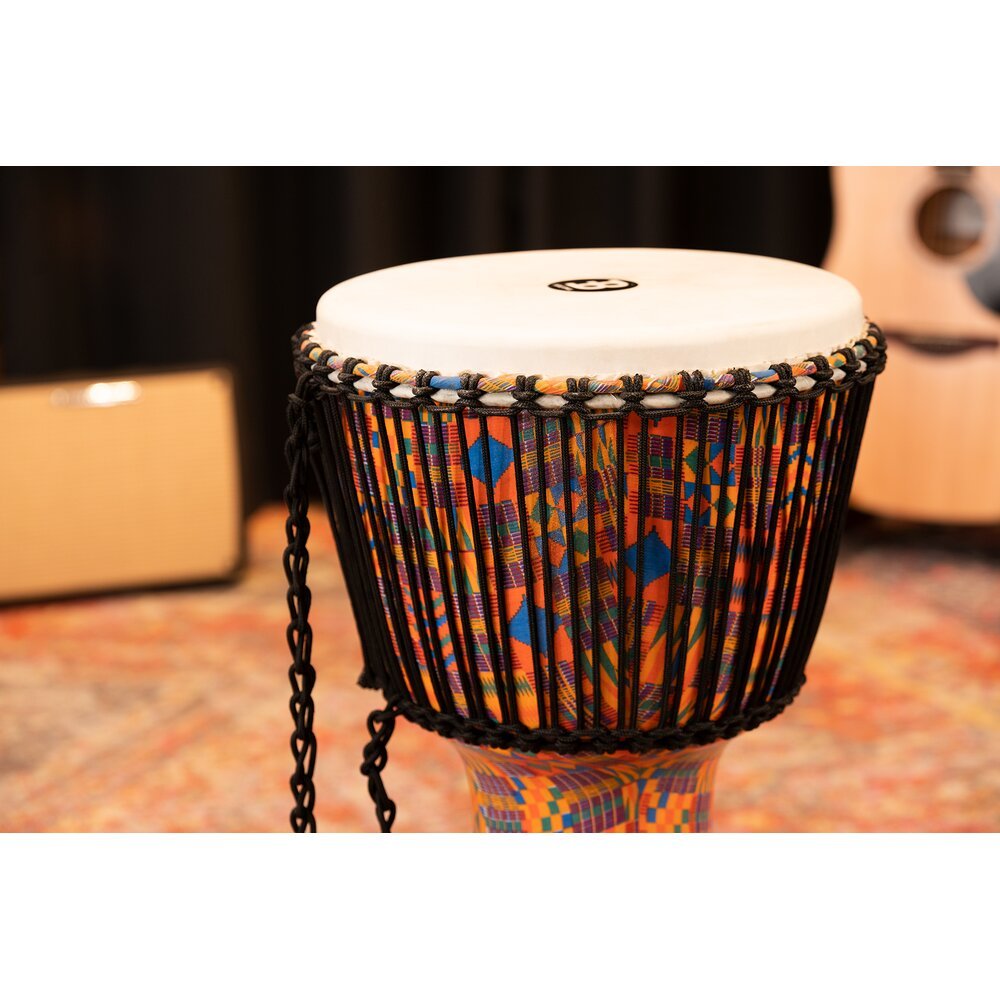 Meinl Rope-tuned Travel Djembe with Synthetic Head - 14" - Kenyan Quilt - Image 8