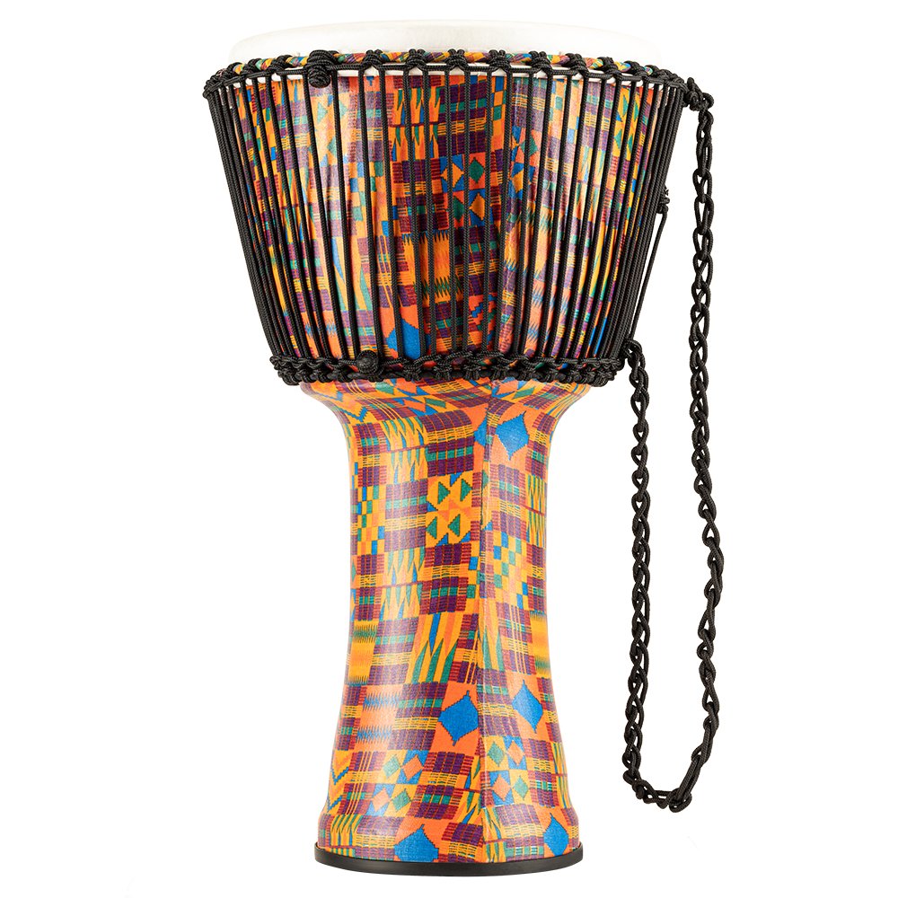 Meinl Rope-tuned Travel Djembe with Synthetic Head - 14" - Kenyan Quilt - Image 1