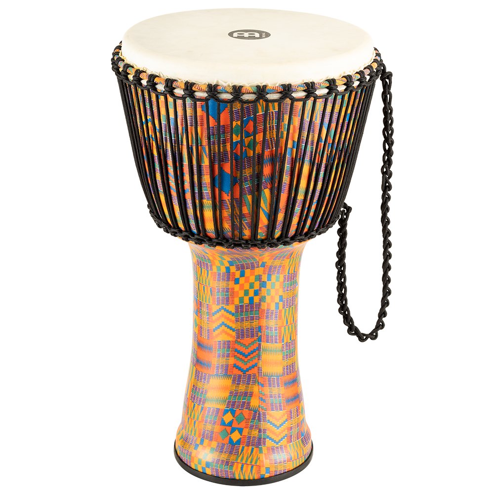 Meinl Rope-tuned Travel Djembe with Synthetic Head - 14" - Kenyan Quilt - Image 20