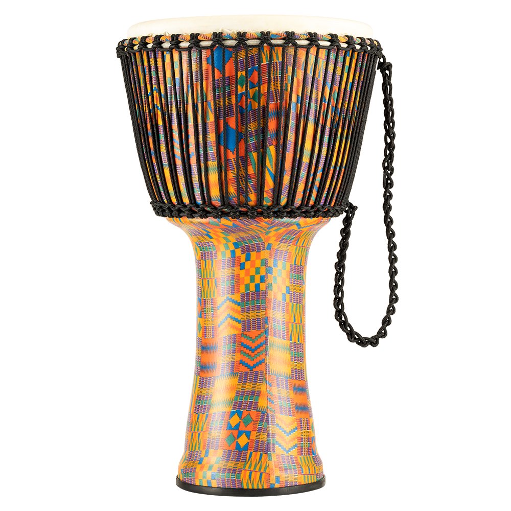 Meinl Rope-tuned Travel Djembe with Synthetic Head - 14" - Kenyan Quilt - Image 11