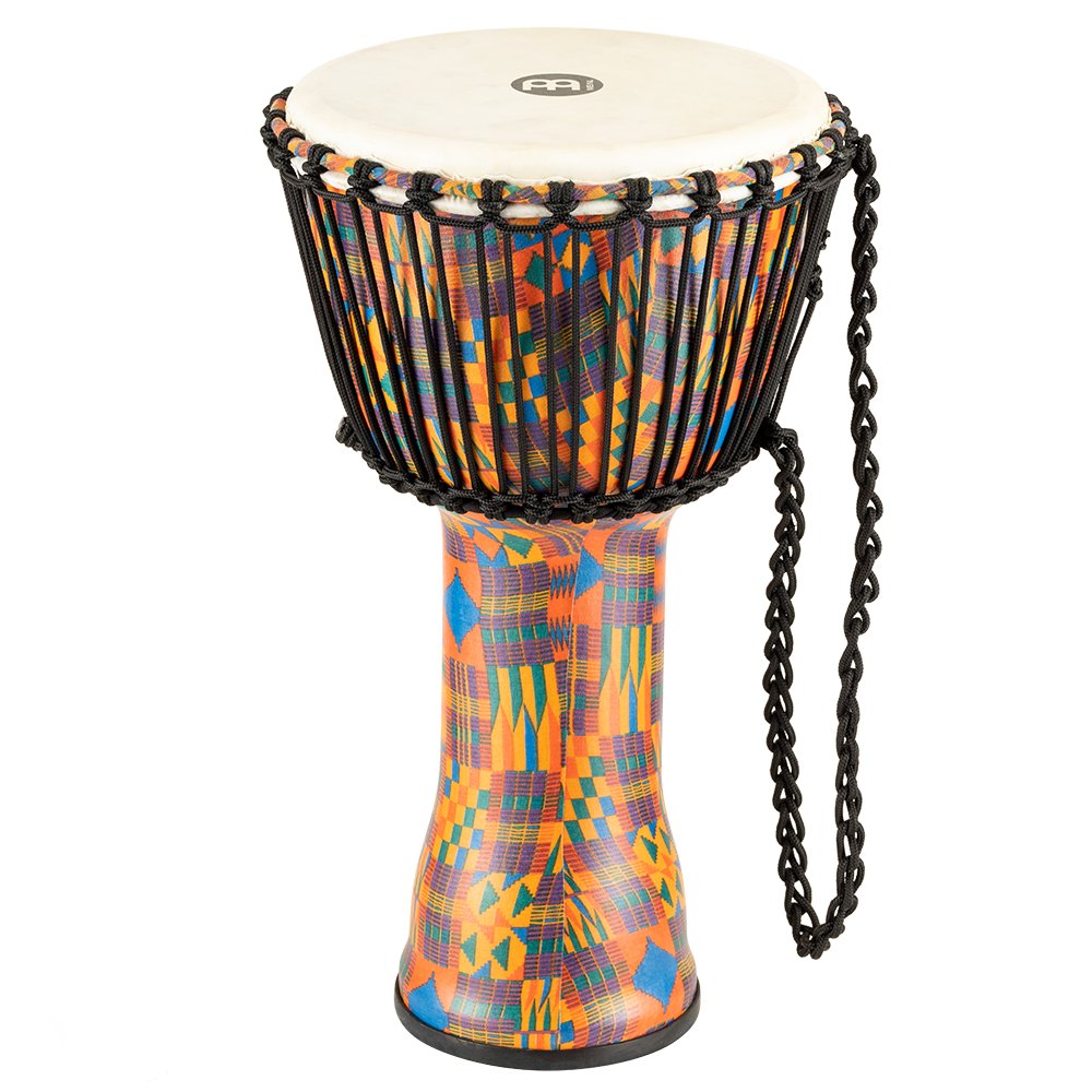 Meinl Rope-tuned Travel Djembe with Goatskin Head - 10" x 20" - Kenyan Quilt - Image 10