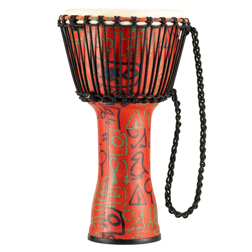 Meinl Rope-tuned Travel Djembe with Goatskin Head - 10" x 20" - Pharaoh's Script - Image 1