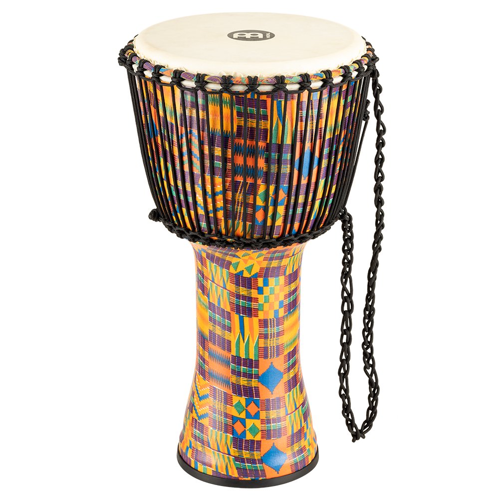 Meinl Rope-tuned Travel Djembe with Goatskin Head - 12" x 24" - Kenyan Quilt - Image 10