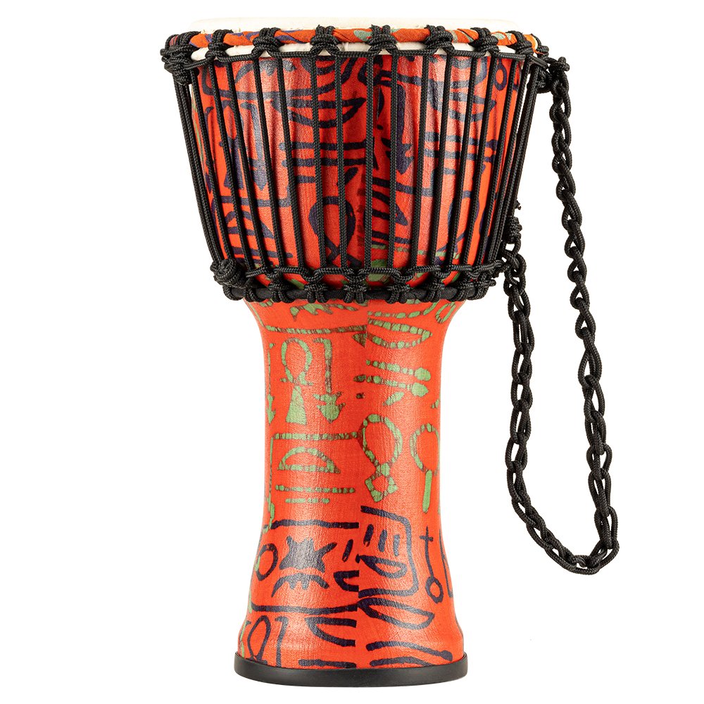 Meinl Rope-tuned Travel Djembe with Goatskin Head - 8" - Pharaoh's Script - Image 1