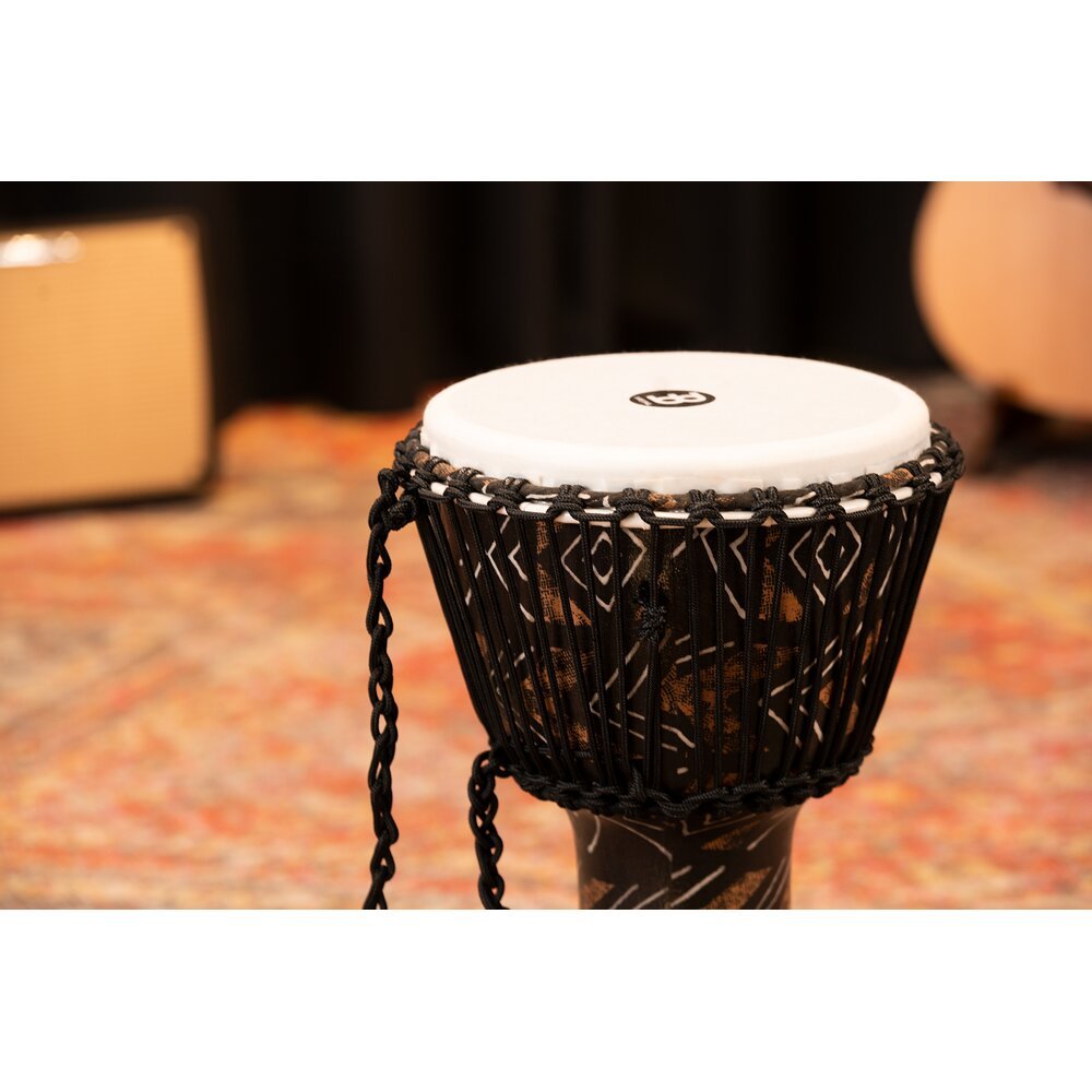 Meinl Rope-tuned Travel Djembe with Synthetic Head - 10" x 20" - Kanga Sarong - Image 8