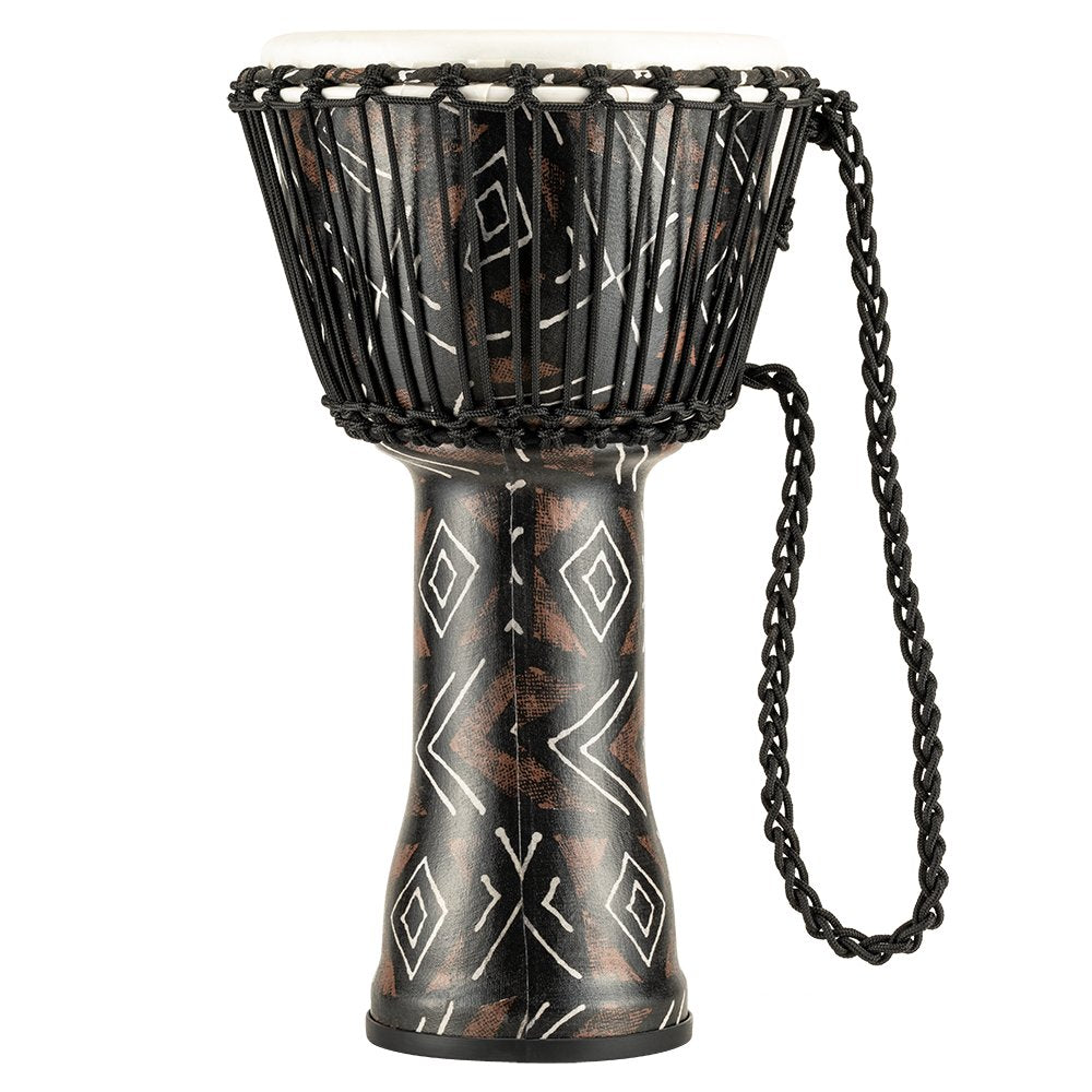 Meinl Rope-tuned Travel Djembe with Synthetic Head - 10" x 20" - Kanga Sarong - Image 1
