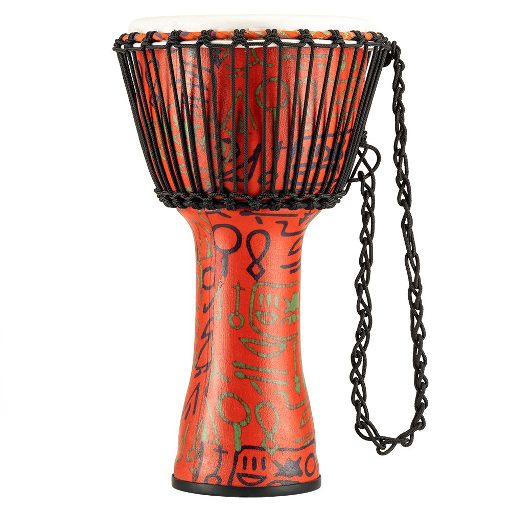 Meinl Rope-tuned Travel Djembe with Synthetic Head - 10" x 20" - Pharaoh's Script - Image 1