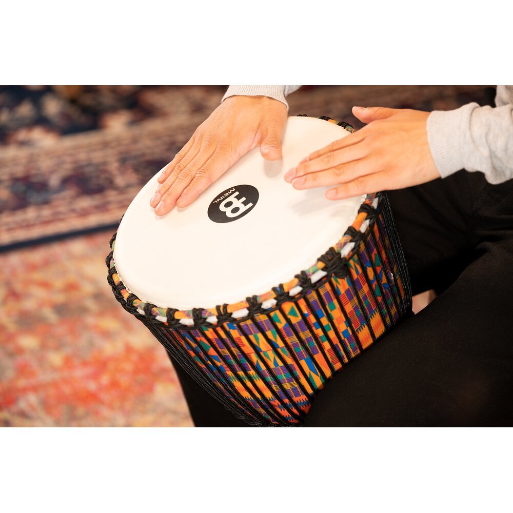 Meinl Rope-tuned Travel Djembe with Synthetic Head - 12" x 24" - Kenyan Quilt - Image 5