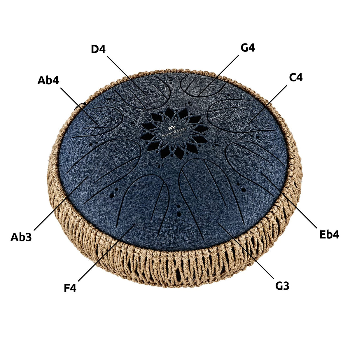 Meinl Sonic Energy Medium Octave Steel Tongue Drum 10" - C Minor/8 Notes Pitches MOSTD2NB