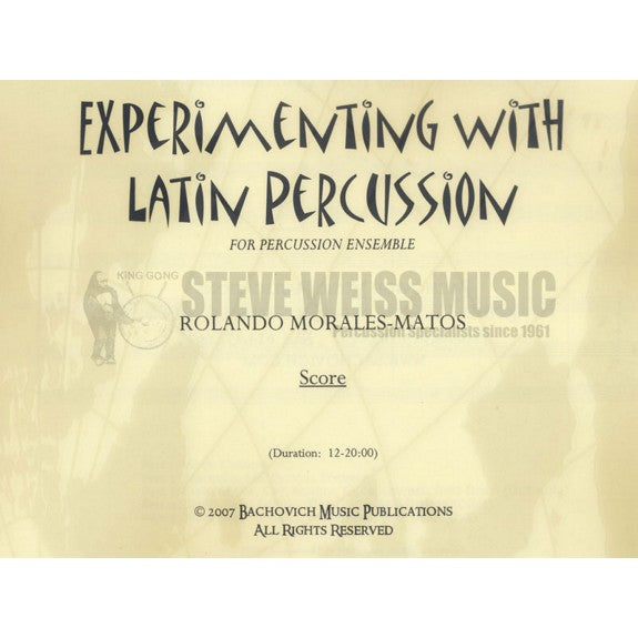 Morales-Matos-Experimenting with Latin Percussion (SP)-V/ M/P