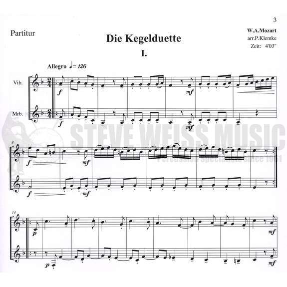 Mozart-Die Kegelduette arr. Klemke (SP)-V/M