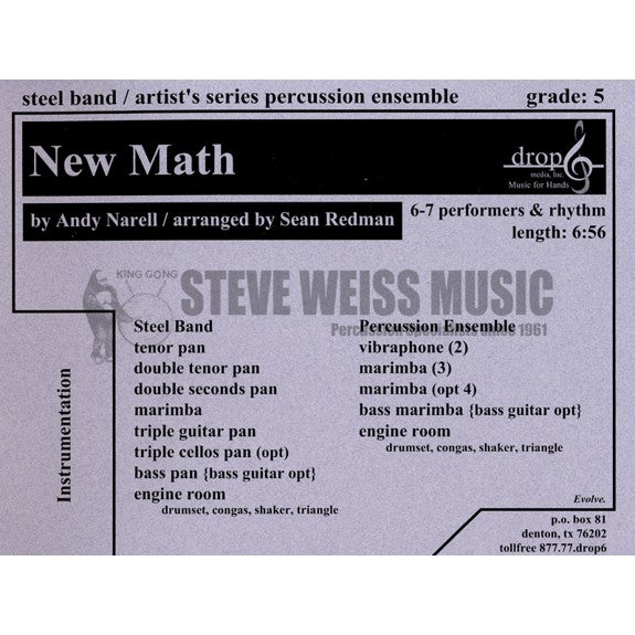 Narell-New Math arr. Redman (SP)-steel band/2V/3M/BM/P
