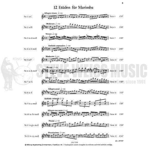 Pachla-Twelve Etudes for Marimba-M