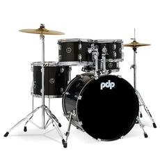 PDP Center Stage Complete Drum Set 7x10, 8x12, 12x14F, 14x20, 5x14 Iridescent Black Sparkle PDCE2015KT-IB