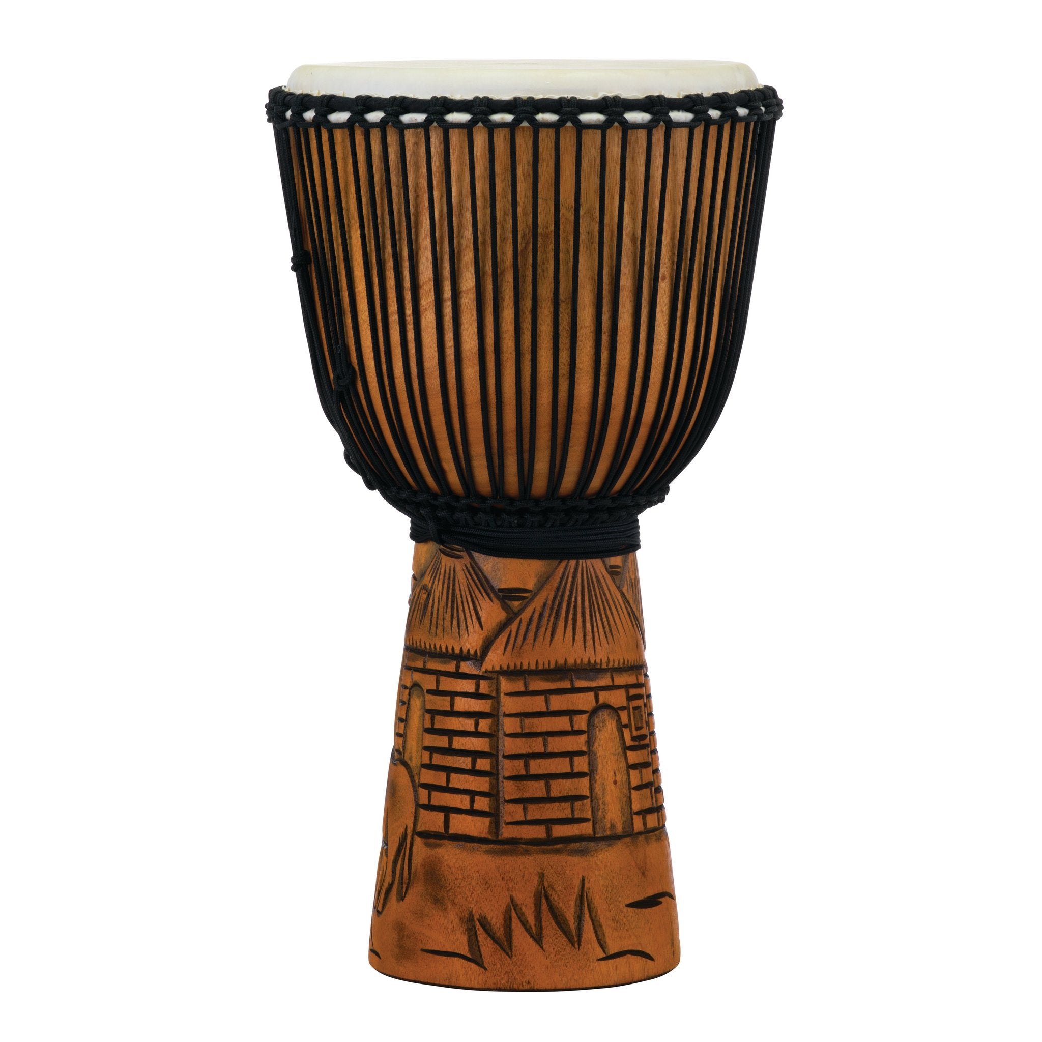 Pearl 12" Percussion Hand Carved Mahogany Djembe - Malinke Village - Image 2