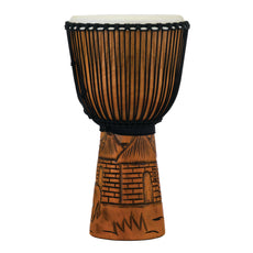Pearl 12" Percussion Hand Carved Mahogany Djembe - Malinke Village - Image 2