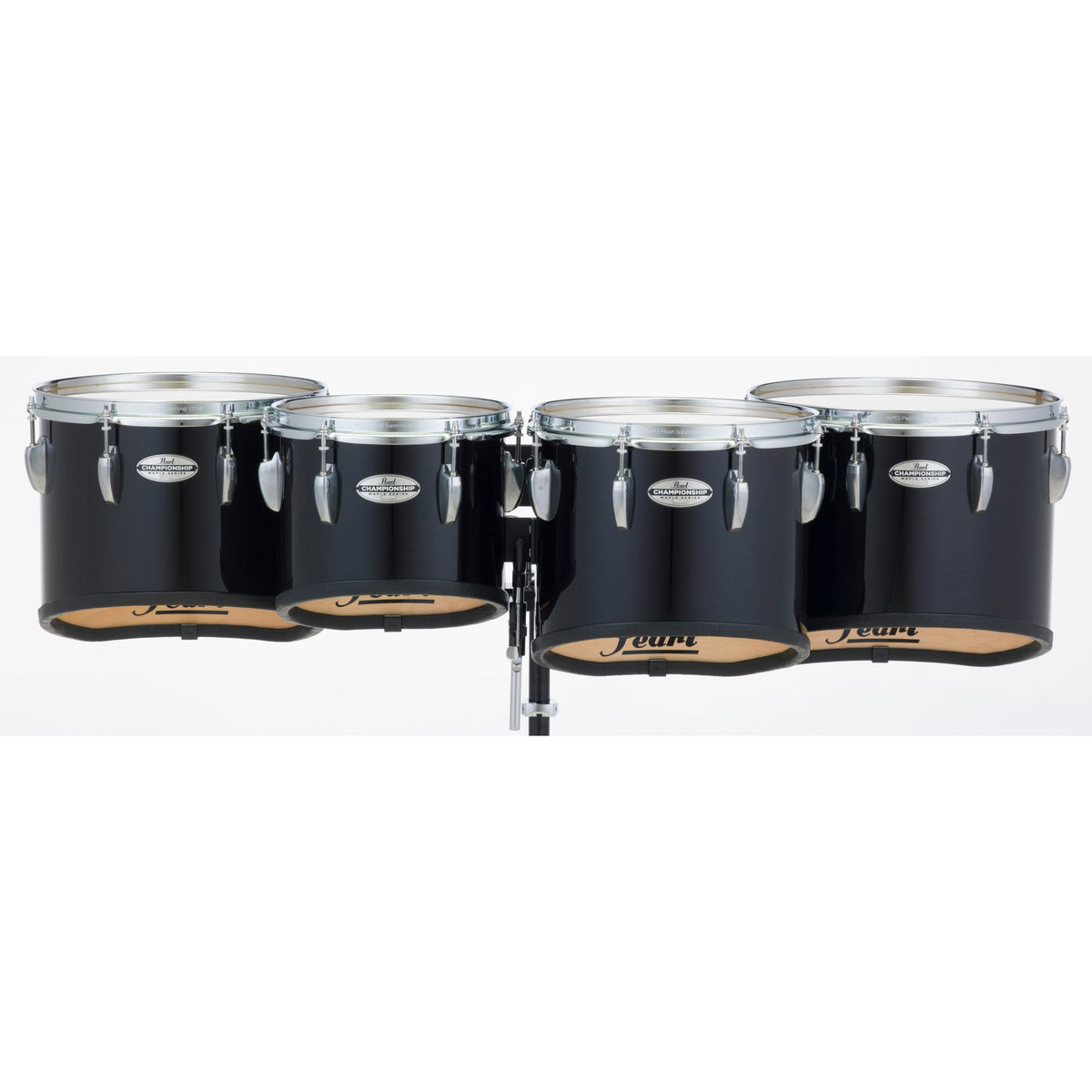 Pearl Championship Series Quad Marching Tenor Set - 10"/12"/13"/14" - Midnight Black - Image 1