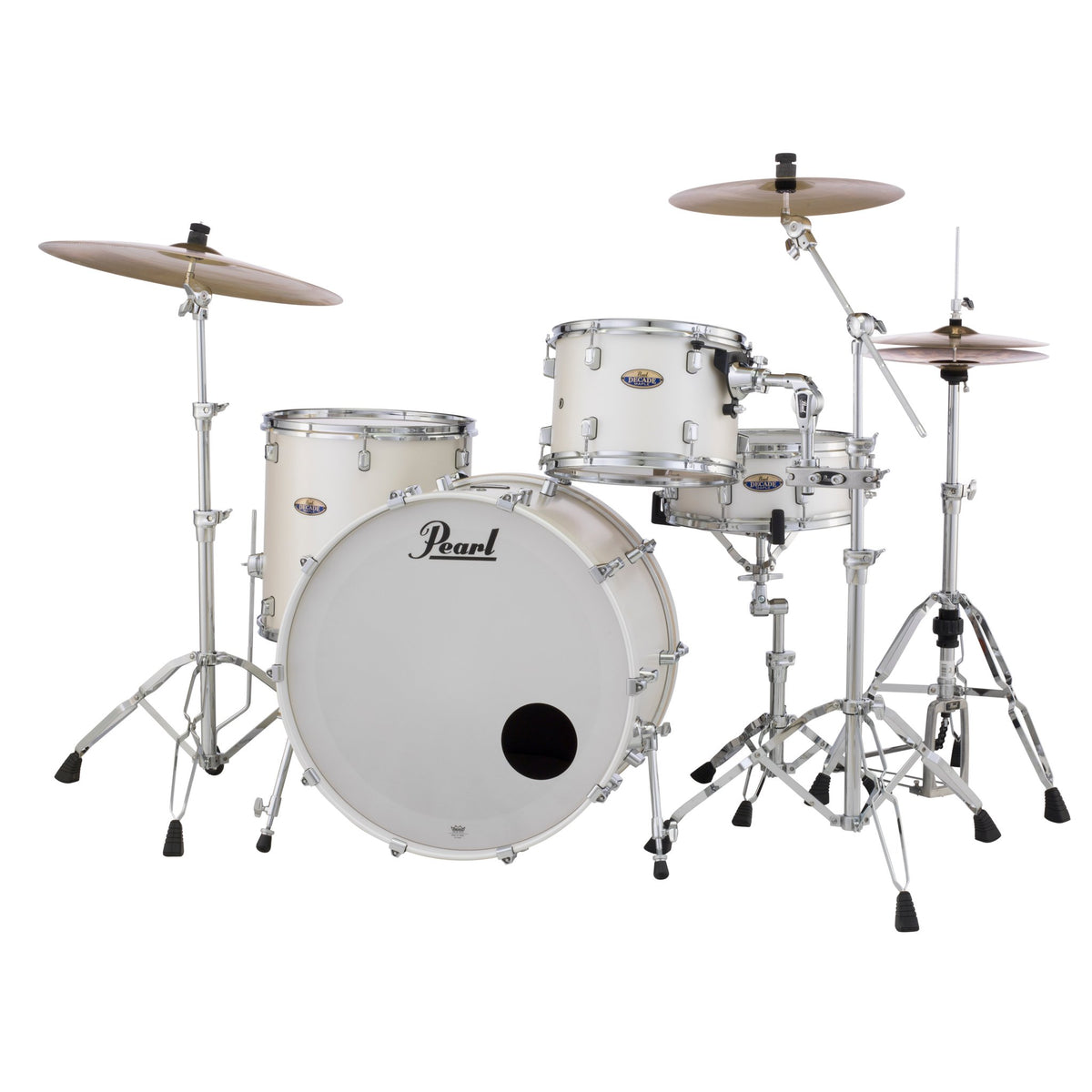 Pearl Decade Maple 3-piece Drum Set Shell Pack - 24" Bass Drum - White Satin Pearl - Image 2