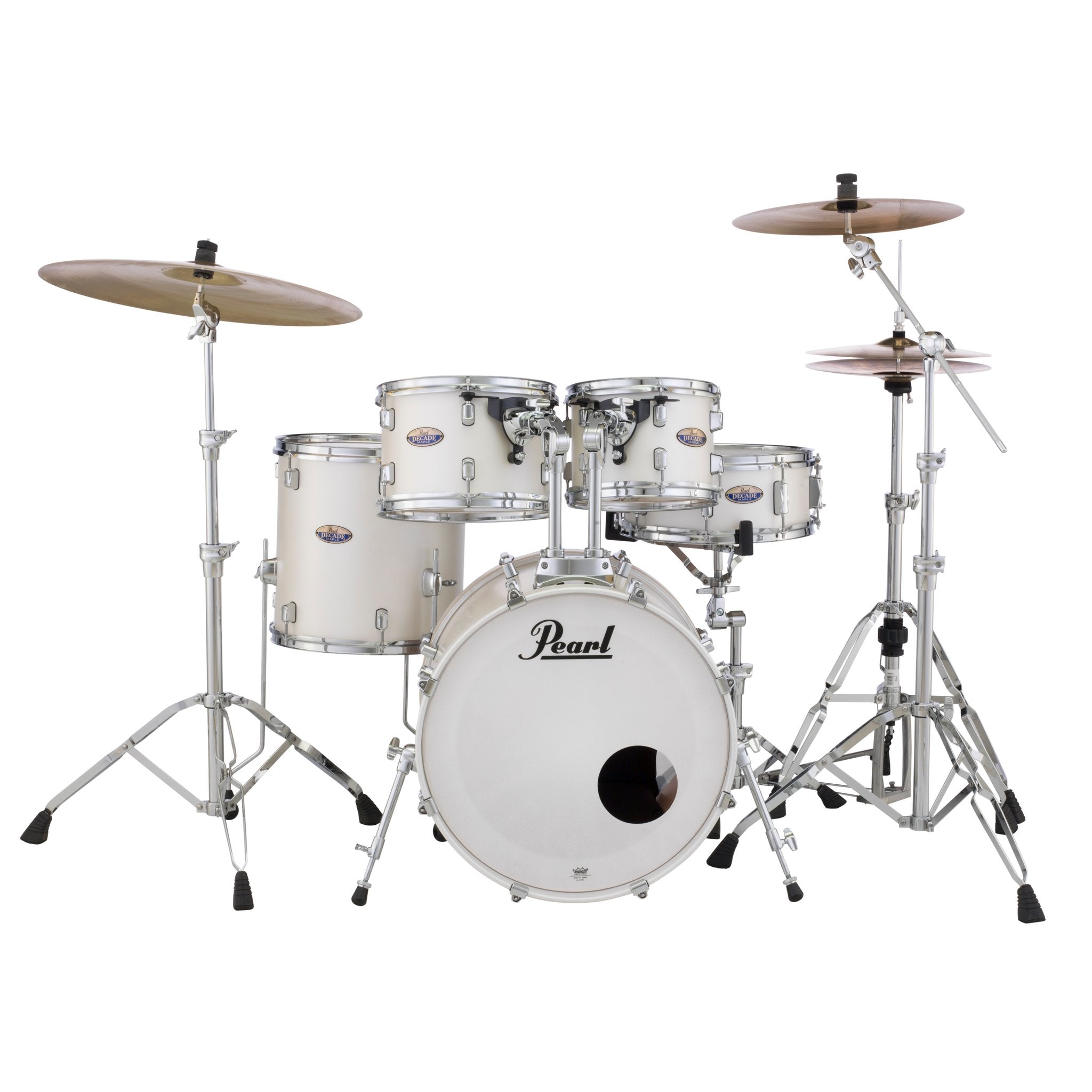 Pearl Decade Maple 5-piece Drum Set Shell Pack - 20" Bass Drum - White Satin Pearl - Image 2